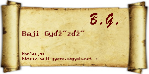 Baji Győző névjegykártya